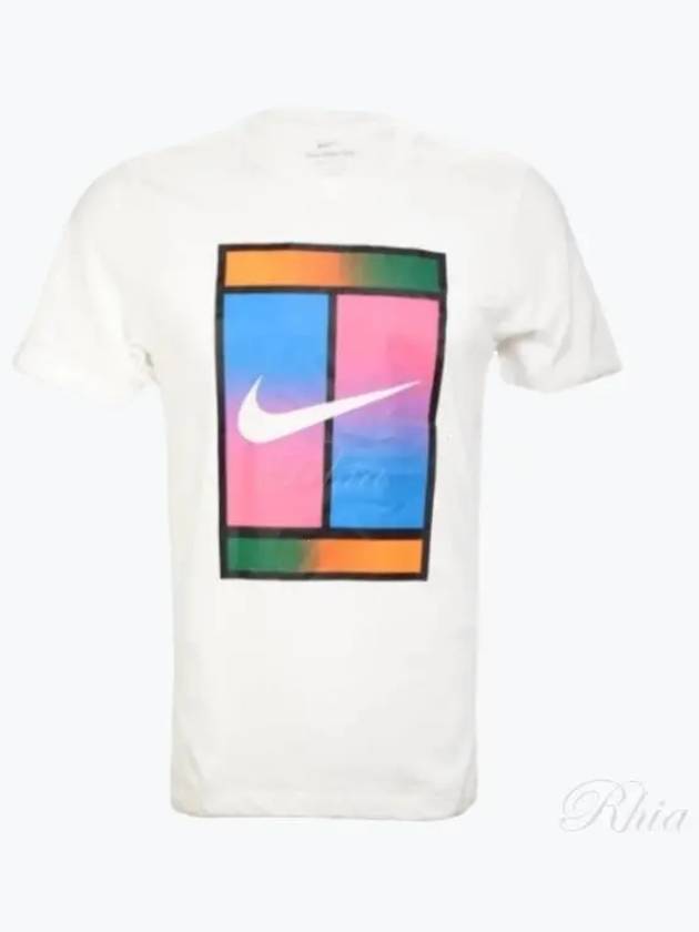 Men's Heritage Court Dri Fit Tennis Short Sleeves T-Shirt White - NIKE - BALAAN 2