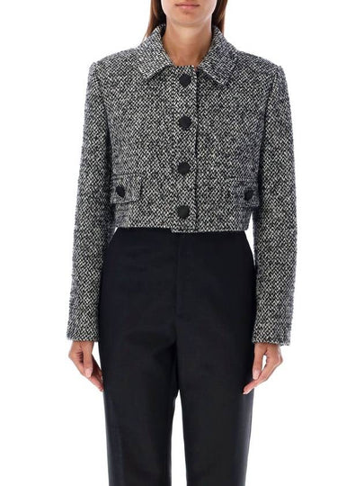 Tweed Crop Jacket Black - DOLCE&GABBANA - BALAAN 2