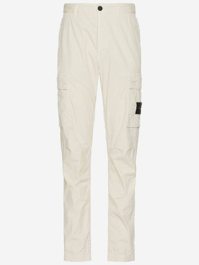 Stretch Cotton Gabardine Garment Dyed Cargo Straight Pants Stucco - STONE ISLAND - BALAAN 2