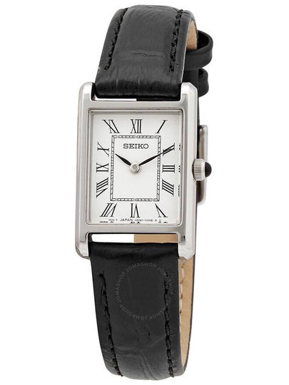 Quartz White Dial Leather Watch Black - SEIKO - BALAAN 2