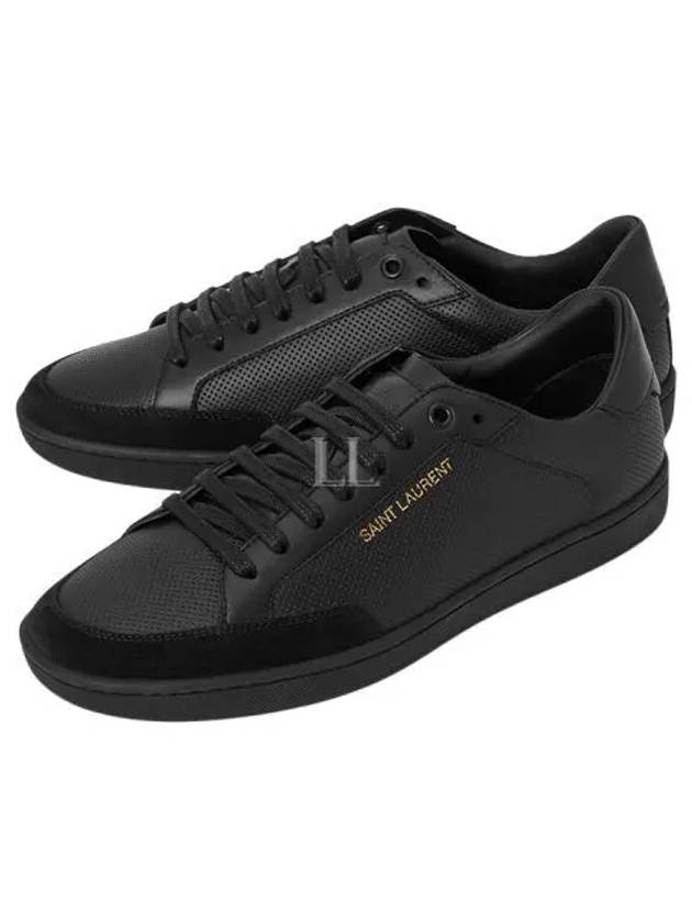 Court Classic Perforated Leather Low Top Sneakers Black - SAINT LAURENT - BALAAN 2