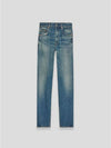 Logo Patch High Waist Jeans Blue - SAINT LAURENT - BALAAN 2