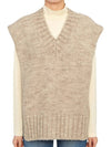 Women's V-neck Knit Vest Beige - MAISON MARGIELA - BALAAN.