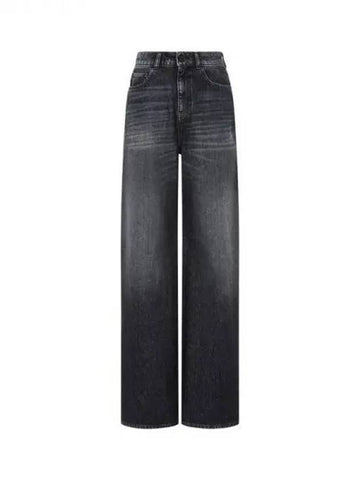 Women s Straight Washed Denim Pants Black 270087 - EMPORIO ARMANI - BALAAN 1