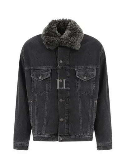 Sherpa Collar Denim Jacket Black - ACNE STUDIOS - BALAAN 2