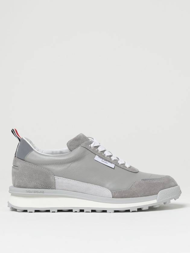 Vitello Alumni Trainer Caprede Low Top Sneakers Grey - THOM BROWNE - BALAAN 2