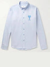 Stitch Army De Coeur Oversized Oxford Long Sleeve Shirt Sky Blue - AMI - BALAAN 2