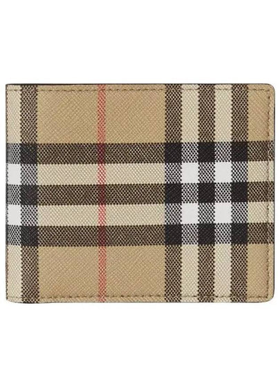 E Canvas Vintage Check Half Wallet Beige - BURBERRY - BALAAN 2