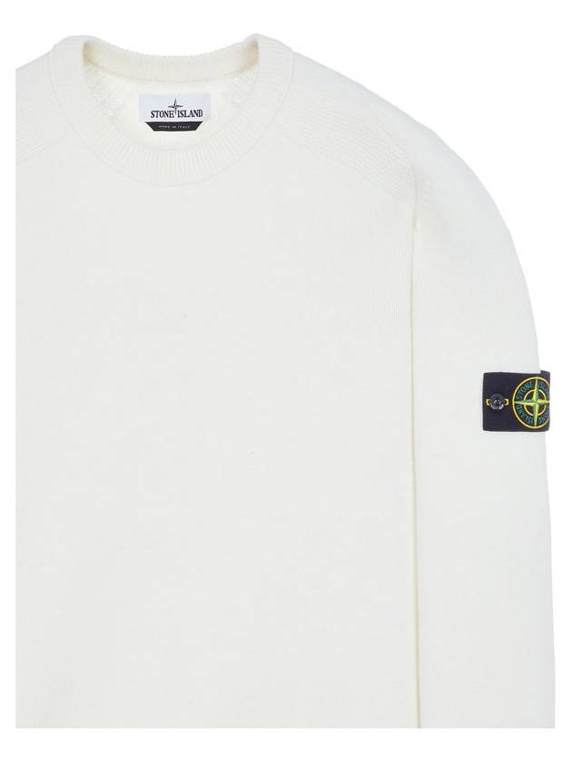 Men's wappen round neck knit ivory knit top 7515541A2 5A2 V0099 - STONE ISLAND - BALAAN 4