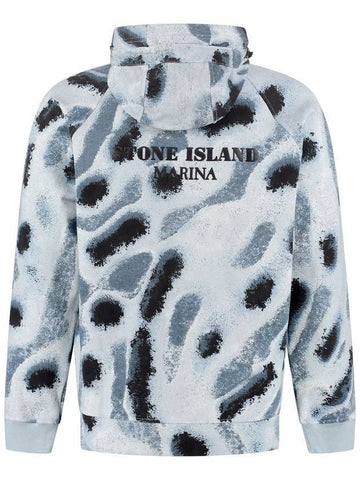 Spray Printing Hoodie Aqua - STONE ISLAND - BALAAN 1