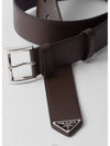 Saffiano Leather Belt Brown - PRADA - BALAAN 3