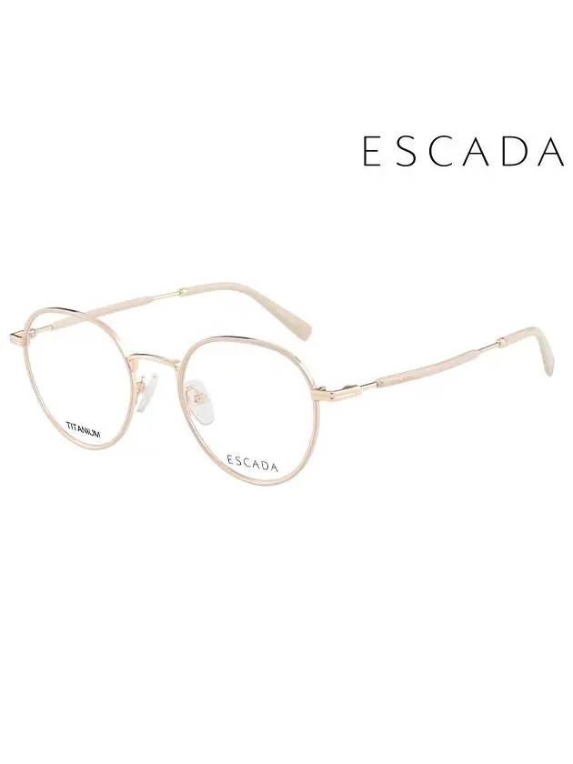 Glasses Frame VES985F 0F47 Round Titanium Men Women - ESCADA - BALAAN 1