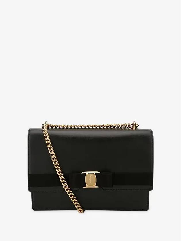 Vara Leather Shoulder Bag Black - SALVATORE FERRAGAMO - BALAAN 4