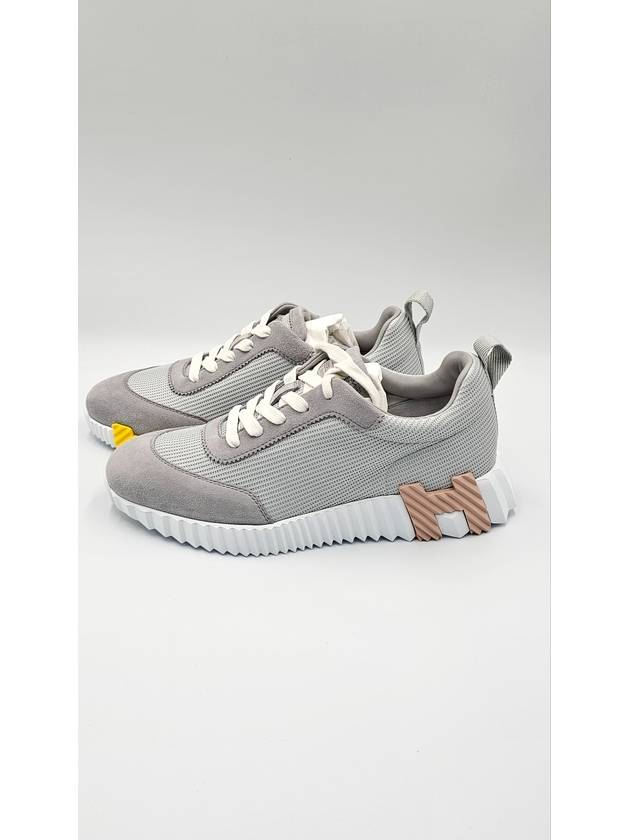 Bouncing Mesh Suede Goatskin Low Top Sneakers Gris Temperance - HERMES - BALAAN 2