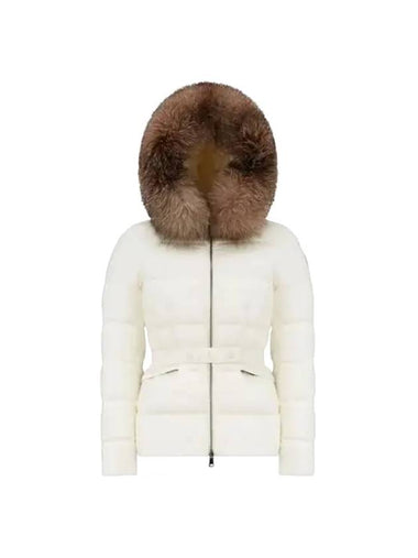 Women's Boed Fur Hooded Down Short Padding White - MONCLER - BALAAN 1