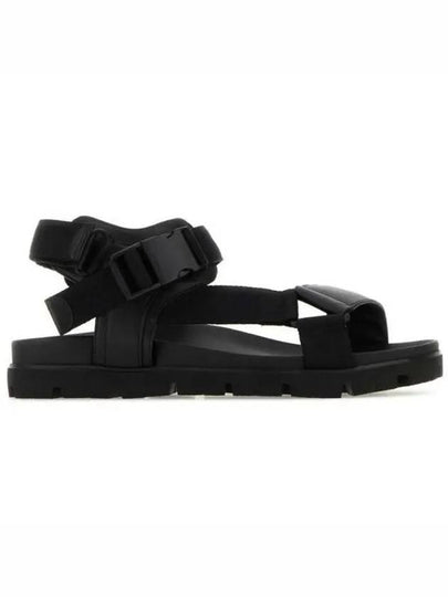 Sporty Leather Re-Nylon Tape Sandals Black - PRADA - BALAAN 2