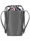 Women’s Gingham Pebble Grain Mini Bucket Bag Dark Grey - THOM BROWNE - BALAAN 2