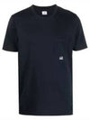 20/1 Jersey Flap Pocket Short Sleeve T-Shirt Black - CP COMPANY - BALAAN 2