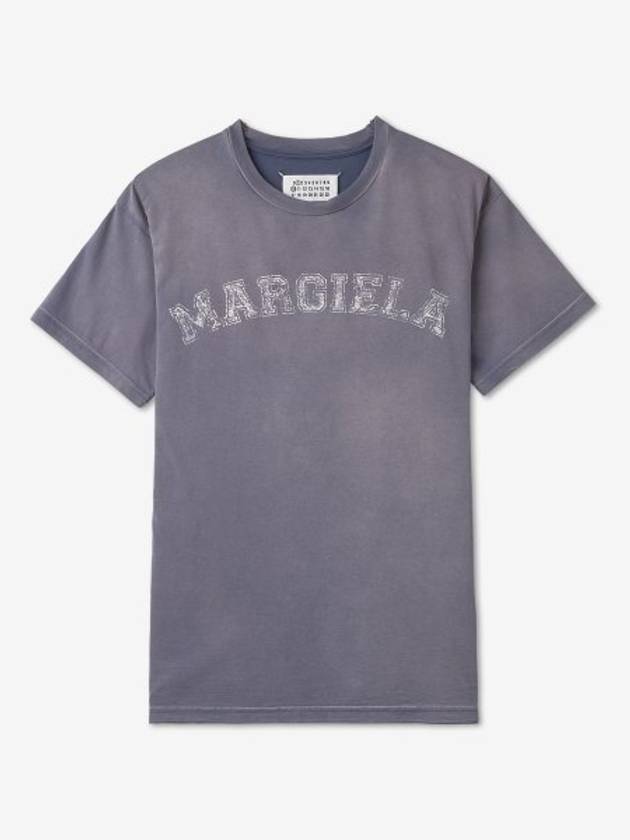 Logo Cotton Jersey Short Sleeve T-Shirt Lilac - MAISON MARGIELA - BALAAN 2