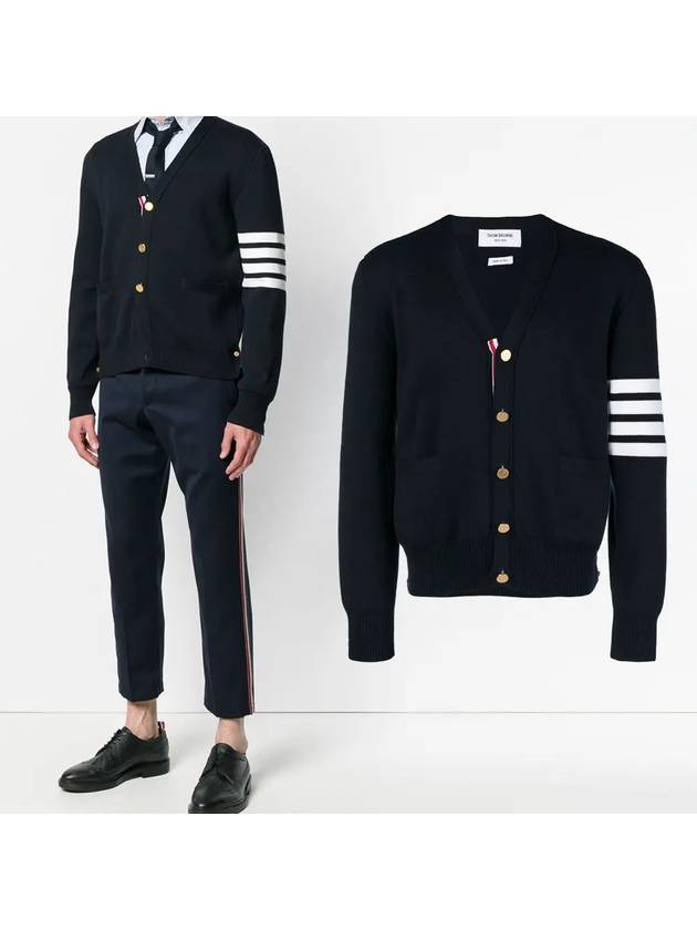 Milano Stitch 4 Bar Cardigan Navy - THOM BROWNE - BALAAN 2