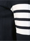 Engineered 4 Bar Stripe Loopback Jersey Knit Crewneck Sweatshirt Navy - THOM BROWNE - BALAAN 5