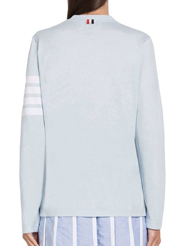 Jersey 4-Bar Long Sleeve T-Shirt Ligh Blue - THOM BROWNE - BALAAN 4