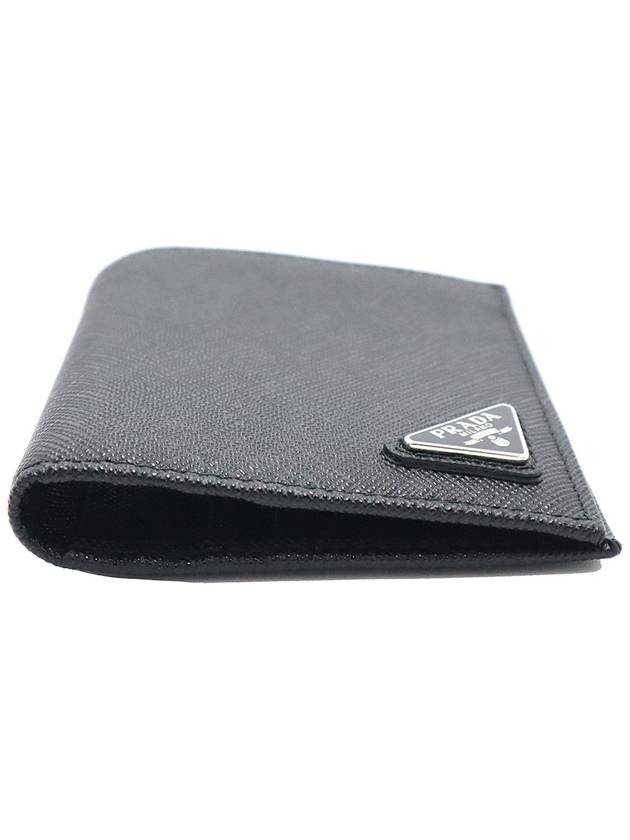 Prada 2MO004 Black Saffiano Enamel Triangle Logo Bicycle Wallet - PRADA - BALAAN 7