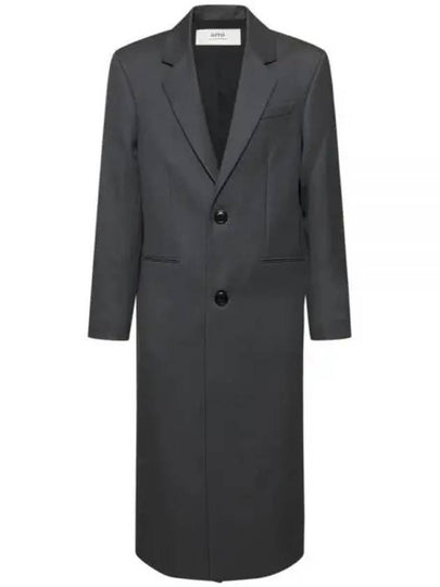 Tailored Wool Single Coat Grey - AMI - BALAAN 2