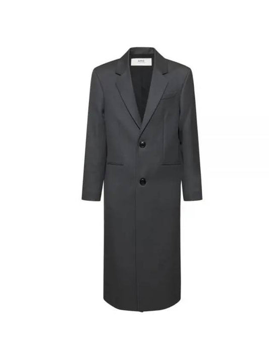 Tailored Wool Single Coat Grey - AMI - BALAAN 1
