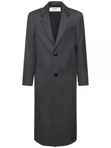 Tailored Wool Single Coat Grey - AMI - BALAAN 1