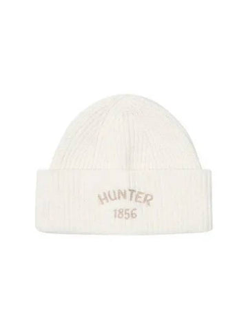 UNISEX Rib Knit Cashmere Beanie Ivory HBW0006CHZIVO - HUNTER - BALAAN 1