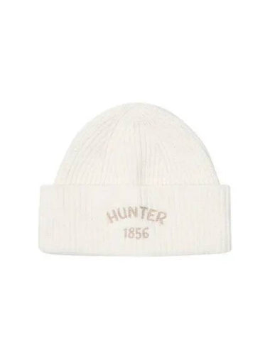 UNISEX Rib Knit Cashmere Beanie Ivory HBW0006CHZIVO - HUNTER - BALAAN 1