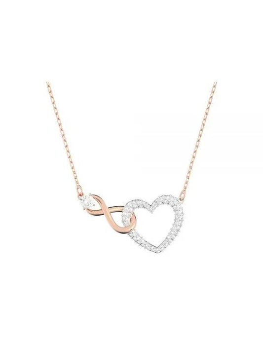 Infinity Heart Necklace Gold White - SWAROVSKI - BALAAN 1