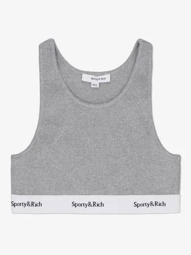 Serif Logo Sports Bra Gray TC1011HG - SPORTY & RICH - BALAAN 1