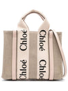 Woody Logo Small Tote Bag Blush Beige - CHLOE - BALAAN 5