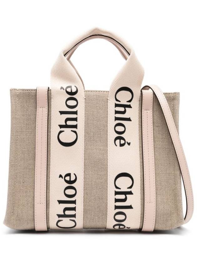 Woody Logo Small Tote Bag Blush Beige - CHLOE - BALAAN 5