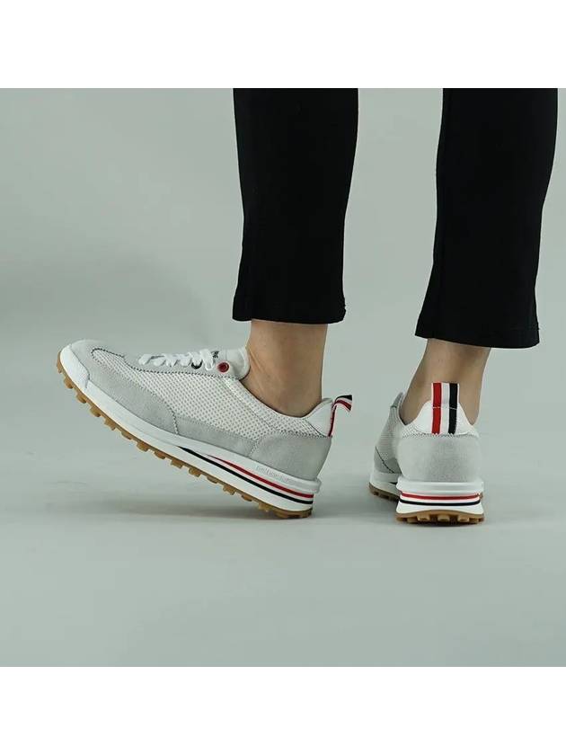 Thom Women Browne Nylon Tech Runner Low Top Sneakers Grey White - THOM BROWNE - BALAAN 4