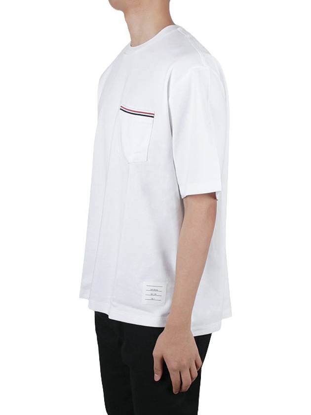 Cotton Oversized Pocket Short Sleeve T-Shirt White - THOM BROWNE - BALAAN 4