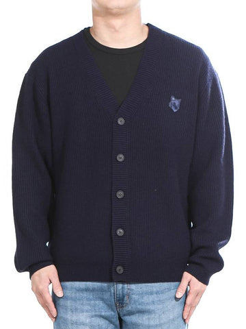 Men s Cardigan NM00501KT1093 INK BLUE - MAISON KITSUNE - BALAAN 1