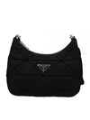 Triangle Logo Re-nylon Paddde Hobo Cross Bag Black - PRADA - BALAAN 2