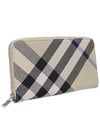 Check Zip Around Half Wallet Lichen - BURBERRY - BALAAN 4