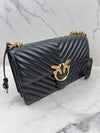 Classic Love Bag One Chevron Cross Bag Black - PINKO - BALAAN 7