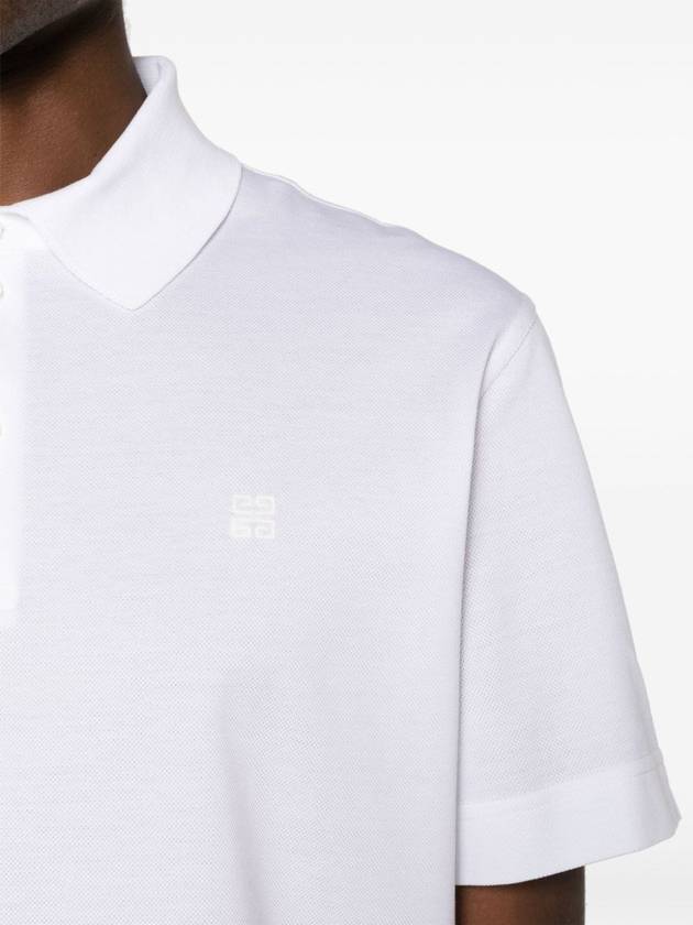 Embroidered Logo Cotton Polo Shirt White - GIVENCHY - BALAAN 3