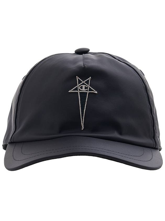 Champion Logo Motif Embroidered Ball Cap Black - RICK OWENS - BALAAN 3