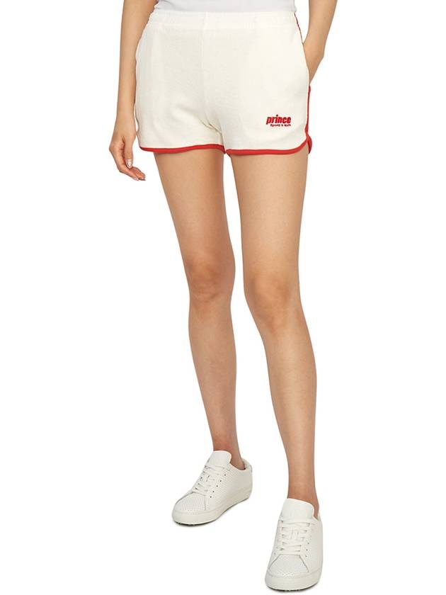 Women's Embroidered Logo Cotton Shorts White - SPORTY & RICH - BALAAN 6
