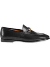 Women's Jordaan Horsebit Leather Loafers Black - GUCCI - BALAAN 2