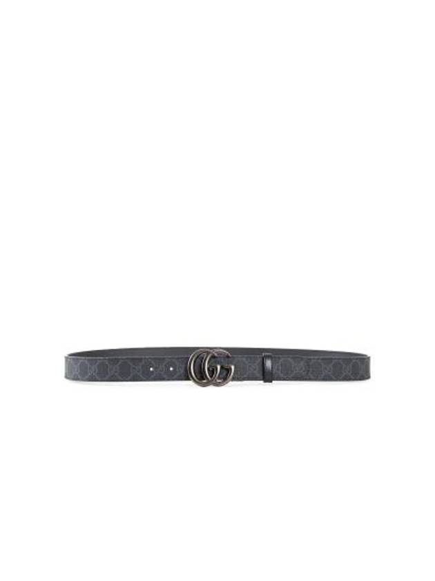 GG Marmont Thin Supreme Canvas Belt Black - GUCCI - BALAAN 2