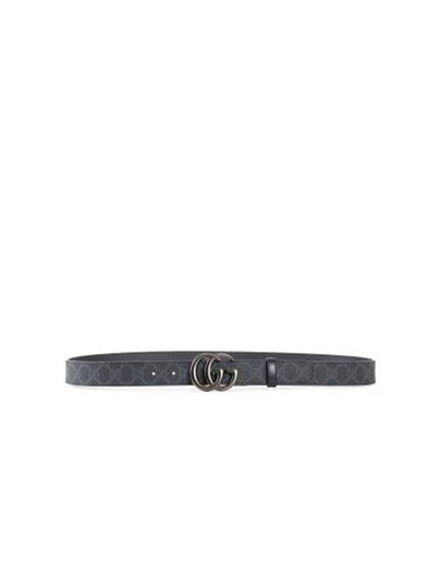 GG Marmont Thin Supreme Canvas Belt Black - GUCCI - BALAAN 2