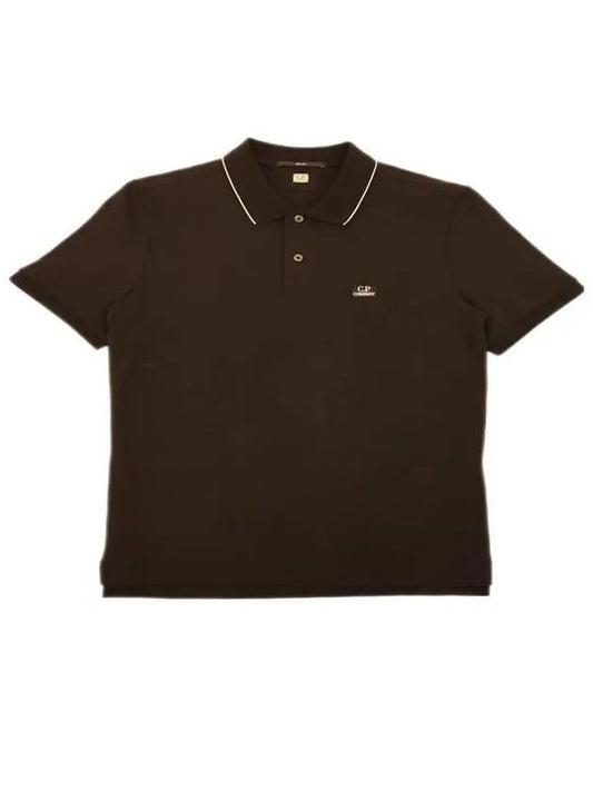 Men's Logo Short Sleeve Polo Shirt Black - CP COMPANY - BALAAN.