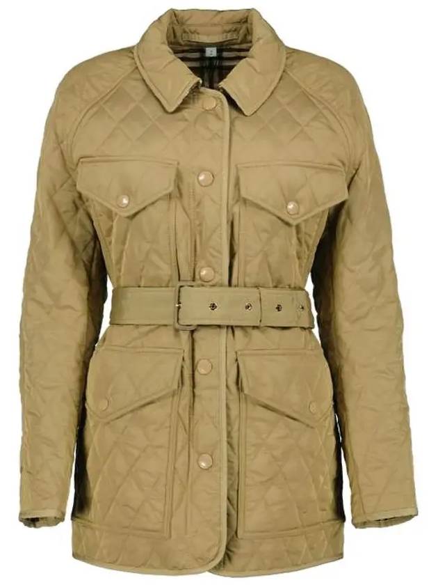 Women's Kemble Diamond Quilted Jacket Beige - BURBERRY - BALAAN.